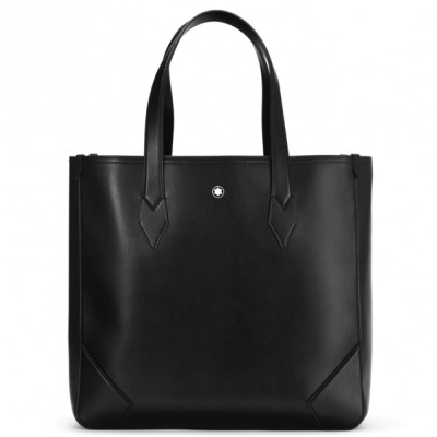 MONTBLANC MONTBLANC BLACK CALFSKIN LEATHER MEISTERSTUCK TOTE