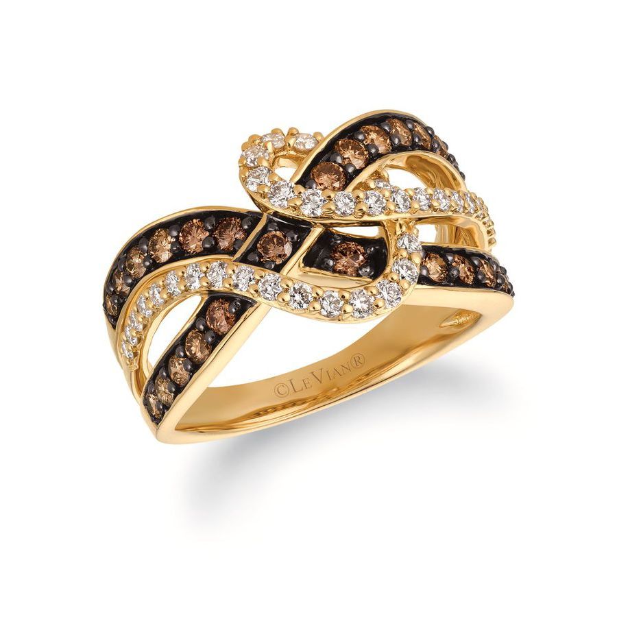 Le Vian Ladies Chocolate Diamonds Fashion Ring In 14k Honey Gold In Brown