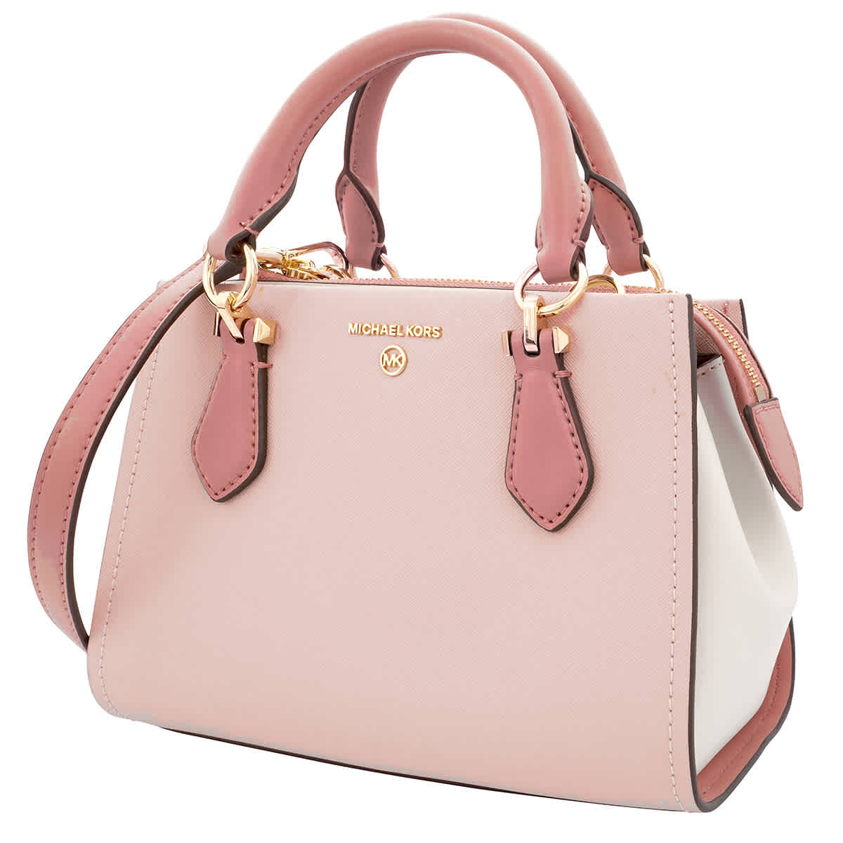 Marilyn Large Color-Block Saffiano Leather Satchel