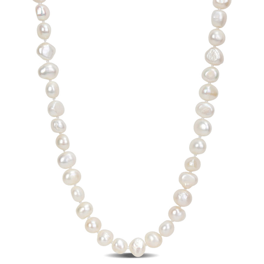 Amour 64  9-10 Mm Freshwater Cultured Pearl Endless Necklace In White