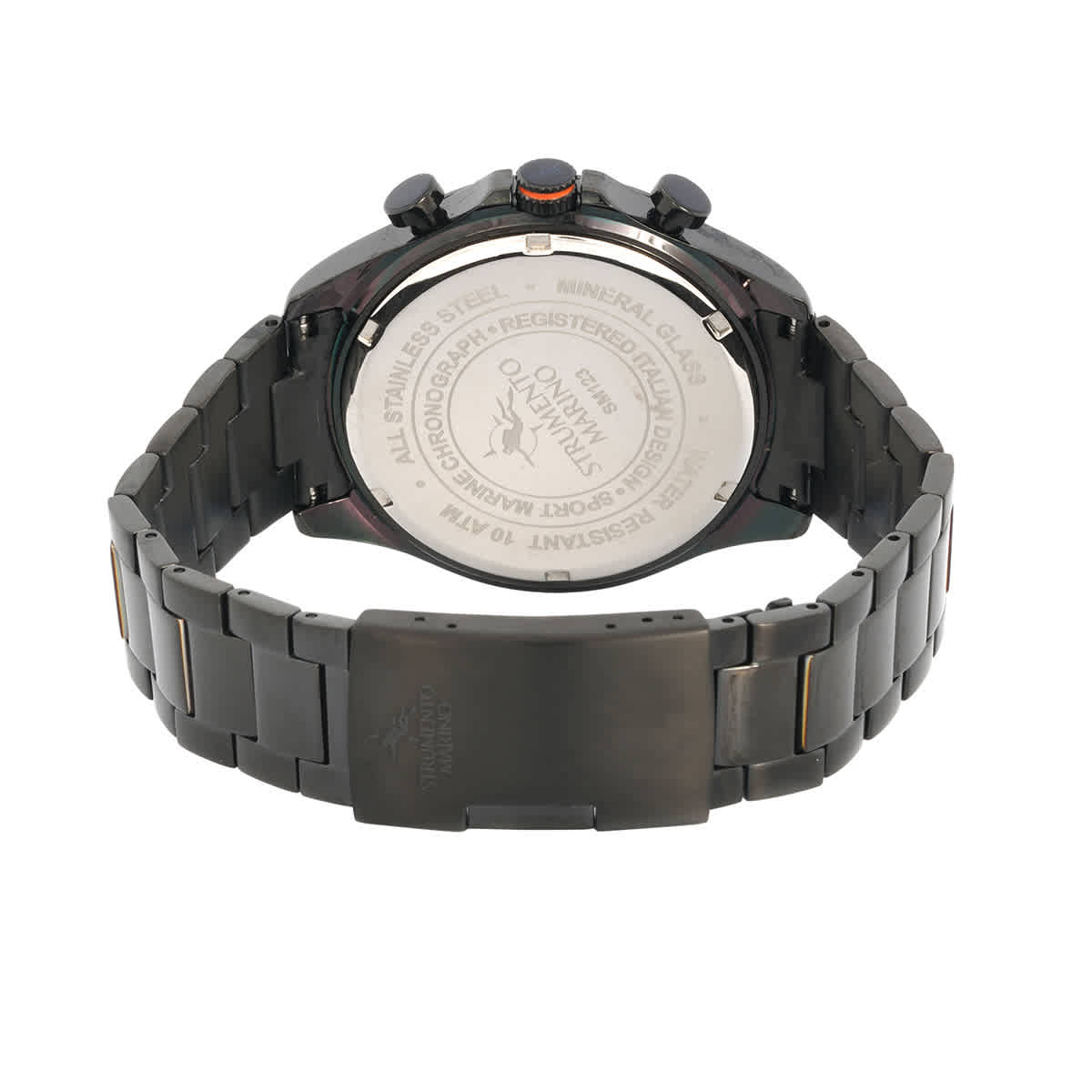 Shop Strumento Marino Sport Marine Chronograph Steel Quartz Black Dial Men's Watch Sm123mb/bk/nr/ar In Black / Orange