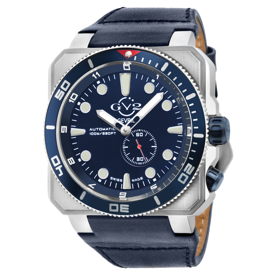 Click to view more detailed imagery on our partner's website Gv2 By Gevril Xo Submarine Automatic Blue Dial Ladies Watch 4532 In Blue,silver Tone
