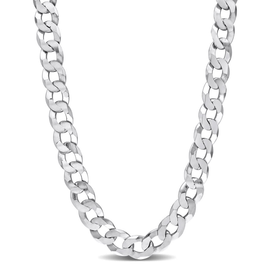 Amour 12.5mm Curb Link Chain Necklace In Sterling Silver In White