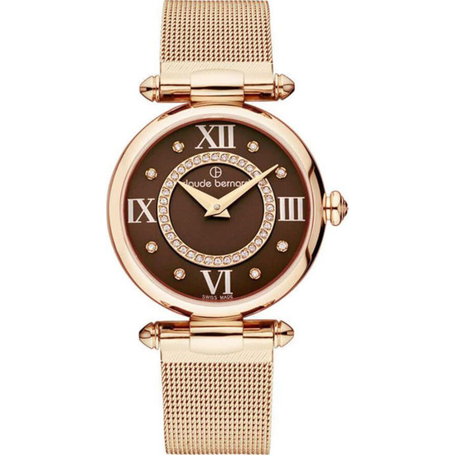 Claude Bernard Dress Code Ladies Quartz Watch 20500 37r Brpr1 In Brown /  Gold Tone / Rose / Rose Gold Tone | ModeSens