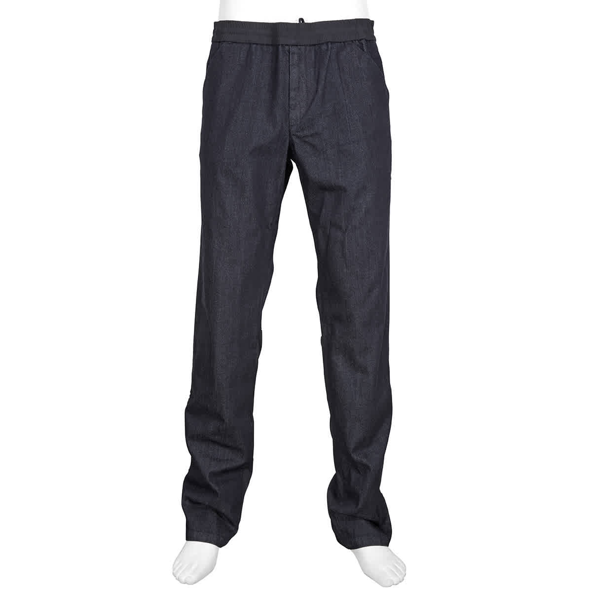 Ermenegildo Zegna Straight Cut Drawstring Denim Pants In Blue