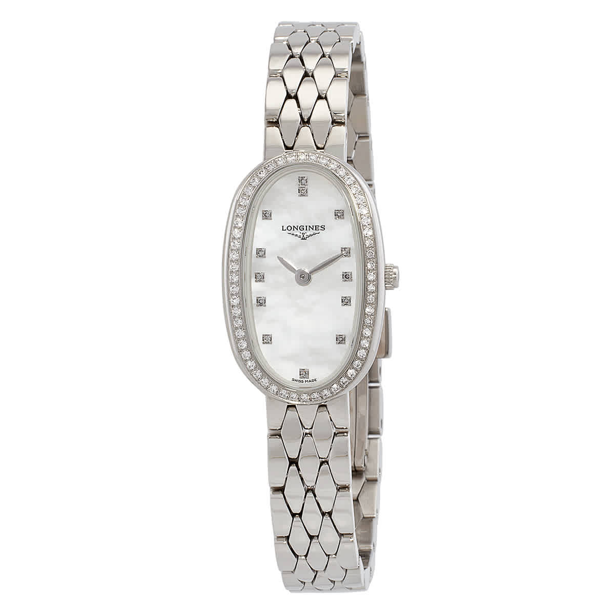 Shop Longines Symphonette Diamond Ladies Watch L2.305.0.87.6 In Mother Of Pearl / White