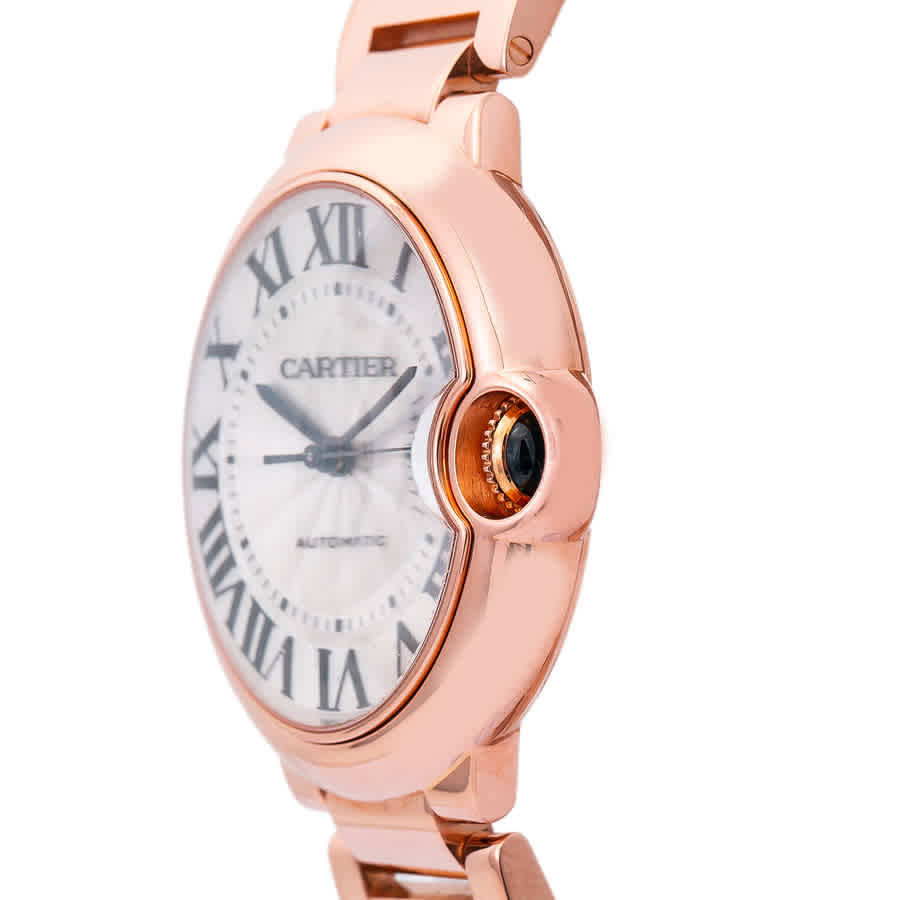 Shop Cartier Ballon Bleu Automatic Silver Dial Ladies Watch 3003 In Gold / Gold Tone / Rose / Rose Gold / Rose Gold Tone / Silver