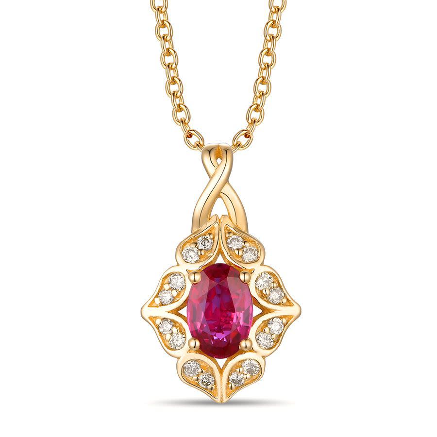 Le Vian Passion Ruby Pendant Set In 14k Honey Gold In Red