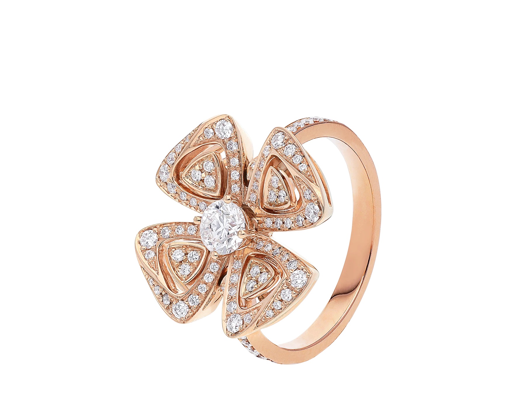 Bvlgari Fiorever 18k Rose Gold Diamond Ring In Gold / Gold Tone / Rose / Rose Gold / Rose Gold Tone