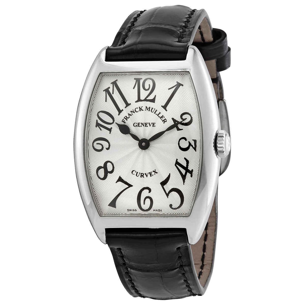 Franck Muller Cintree Curvex Quartz Silver Dial Unisex Watch 7502 Qz (ac) In Black,silver Tone