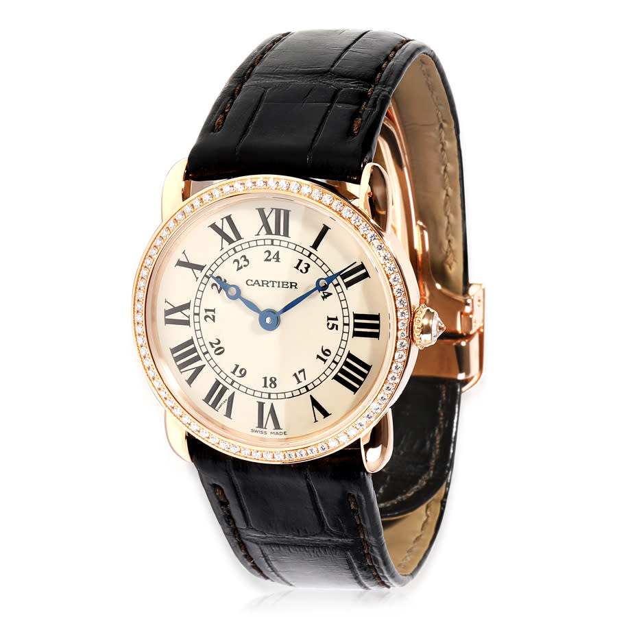 Pre-owned Cartier Ronde Louis  Ladies Quartz Watch Wr000351 In Black / Brown / Gold / Rose / Rose Gold / Silver