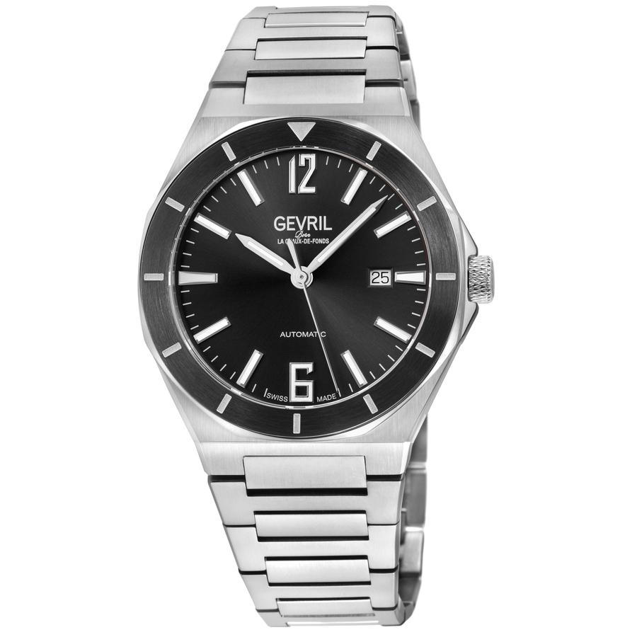 GEVRIL GEVRIL HIGH LINE AUTOMATIC BLACK DIAL MENS WATCH 48400B