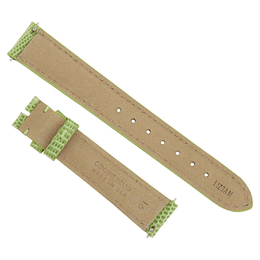 Shop Hadley Roma 16 Mm Shiny Lime Lizard Leather Strap In Green