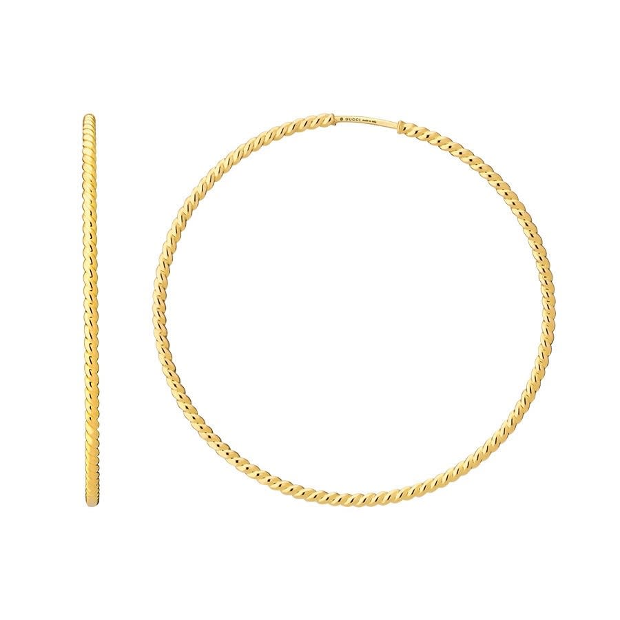 Gucci Le Marche Des Merveilles Yellow Gold Hoop Earrings In Gold Tone,yellow