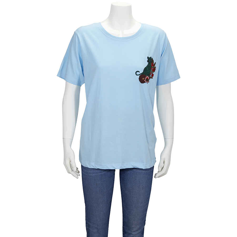 Essentiel Antwerp Essentiel Ladies Light Blue Rigo Embellished T-shirt