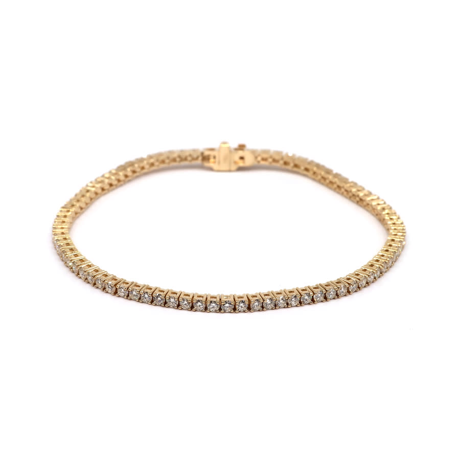 Estate Jewelry 18k Yellow Gold Diamond Tennis Bracelet