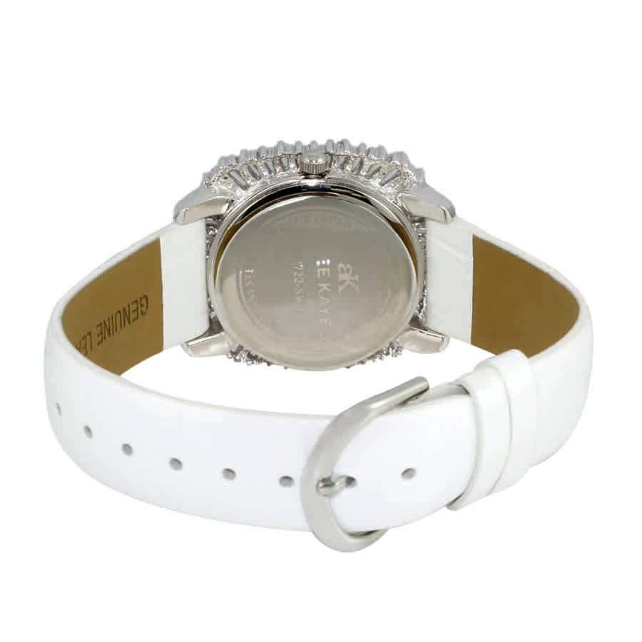 Shop Adee Kaye Ak2722-s Silver-tone Dial Ladies Watch Ak2722-swt In Brass / Mop / Silver / White