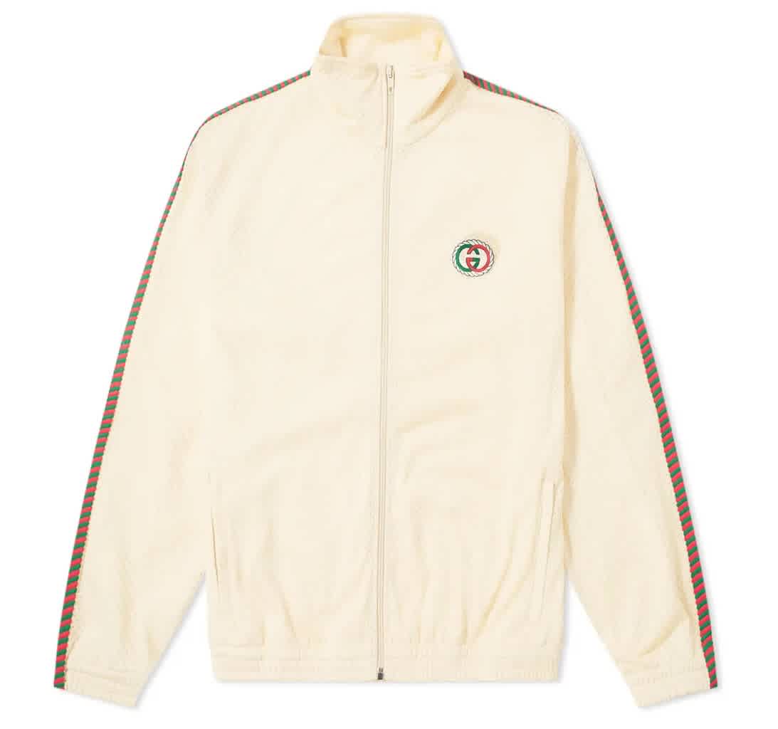 Gucci Gg Logo Braided Trim Track Jacket In Green,red,white