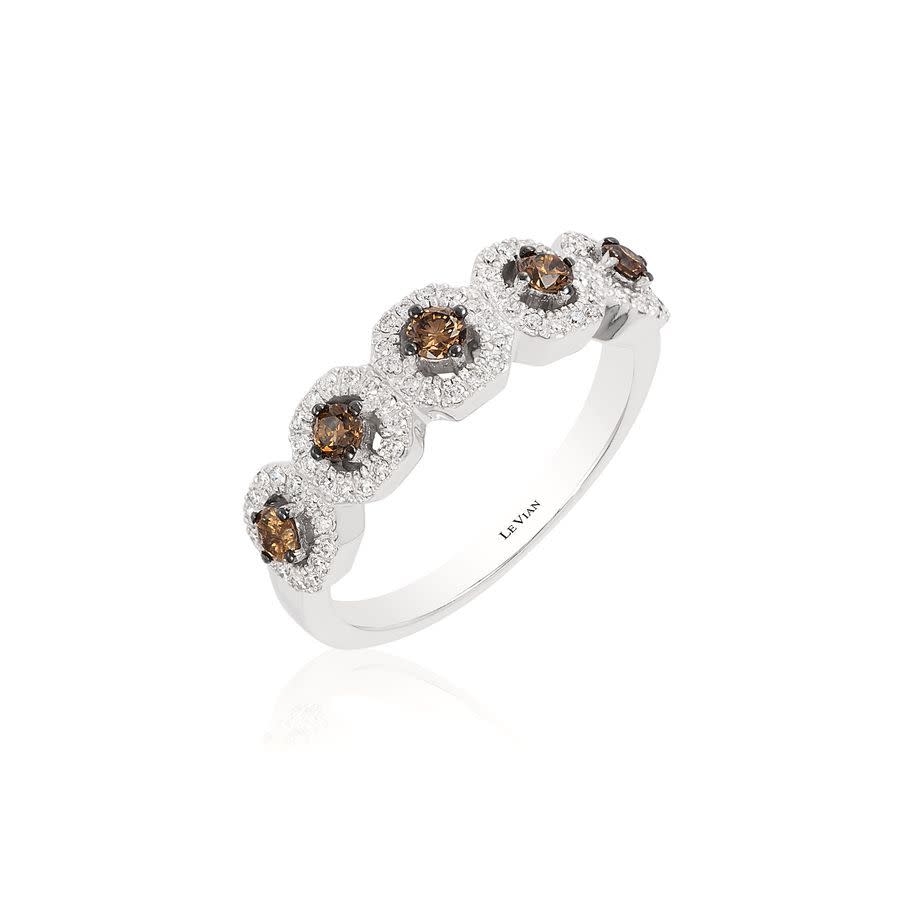 Le Vian Ladies Chocolate Diamonds Fashion Ring In 14k Vanilla Gold In Brown