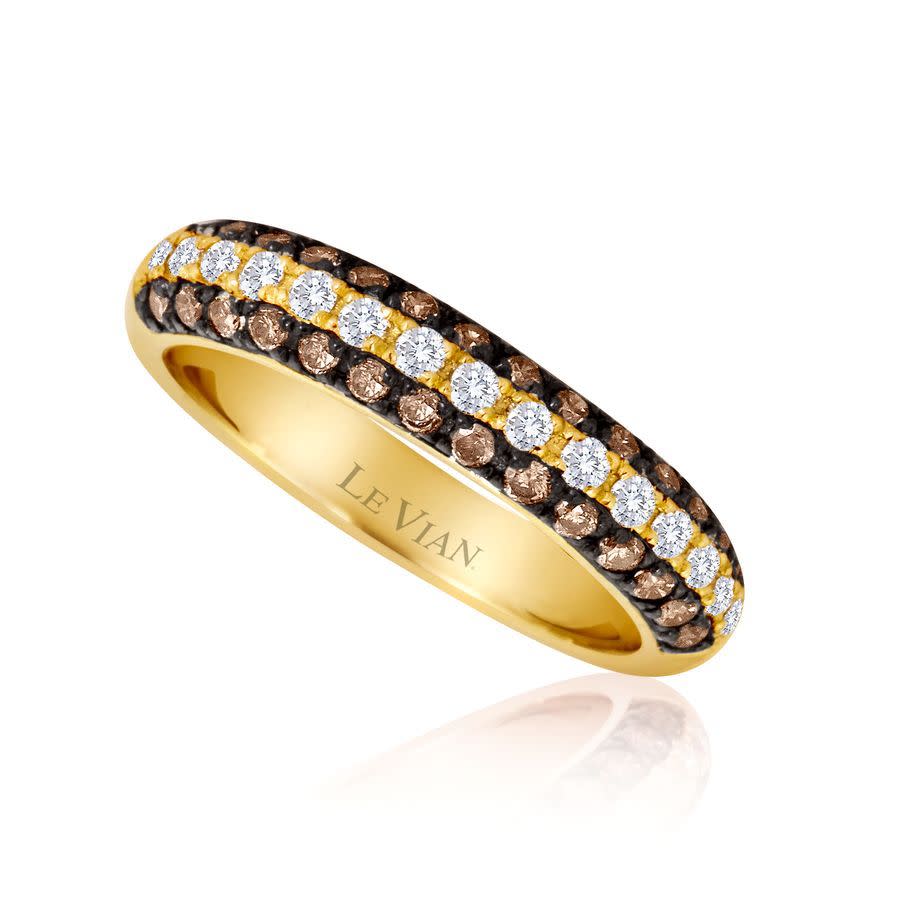 Le Vian Ladies Chocolate Diamonds Fashion Ring In 14k Honey Gold In Brown