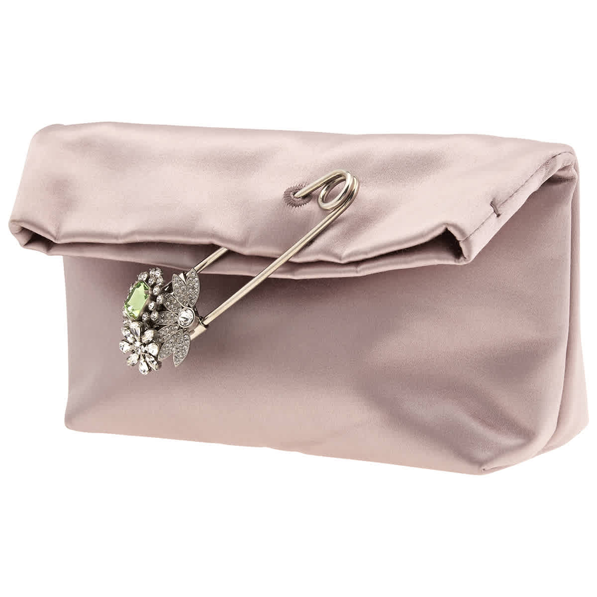 Burberry Small Pin Satin Clutch In Pale Orchid