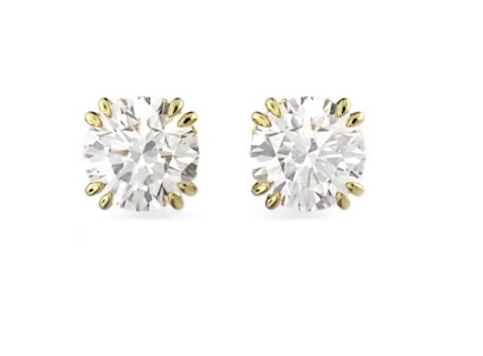 Swarovski Ladies Constella Round Cut Crystal Stud Earrings In White