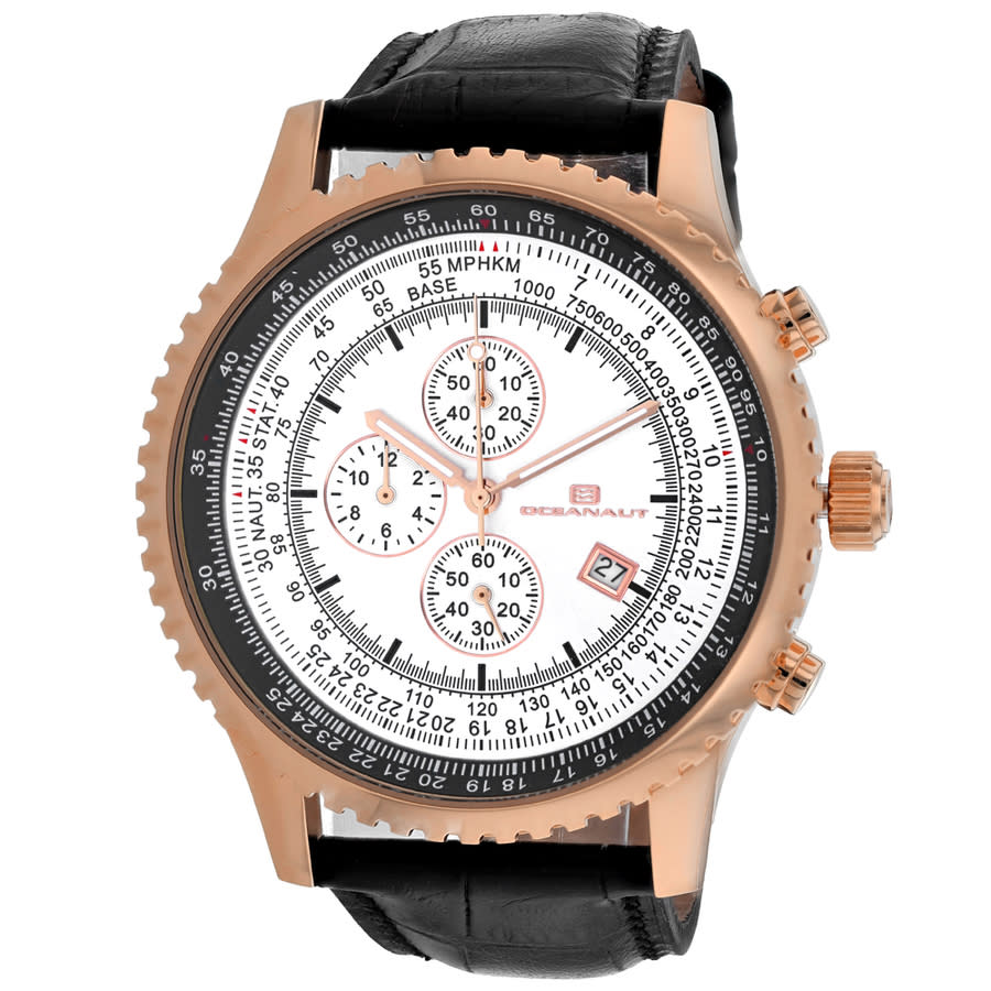 Oceanaut Actuator Chronograph Quartz Silver Dial Mens Watch Oc0317 In Black / Gold Tone / Rose / Rose Gold Tone / Silver