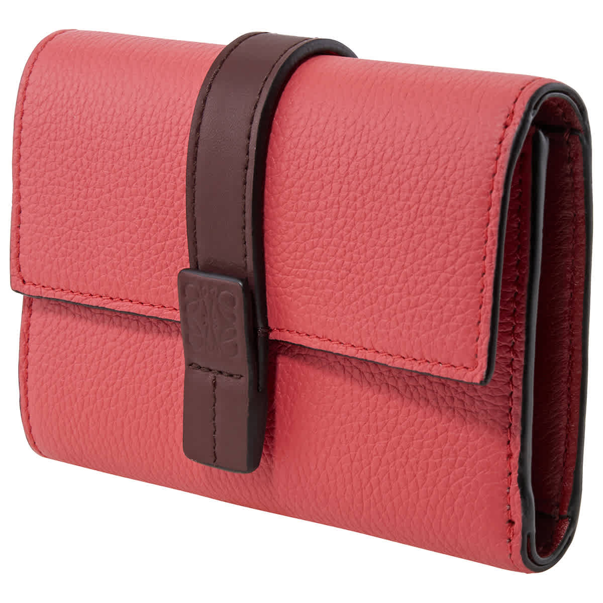 Loewe Pink Ladies Small Vertical Wallet In Soft Grained Calfskin