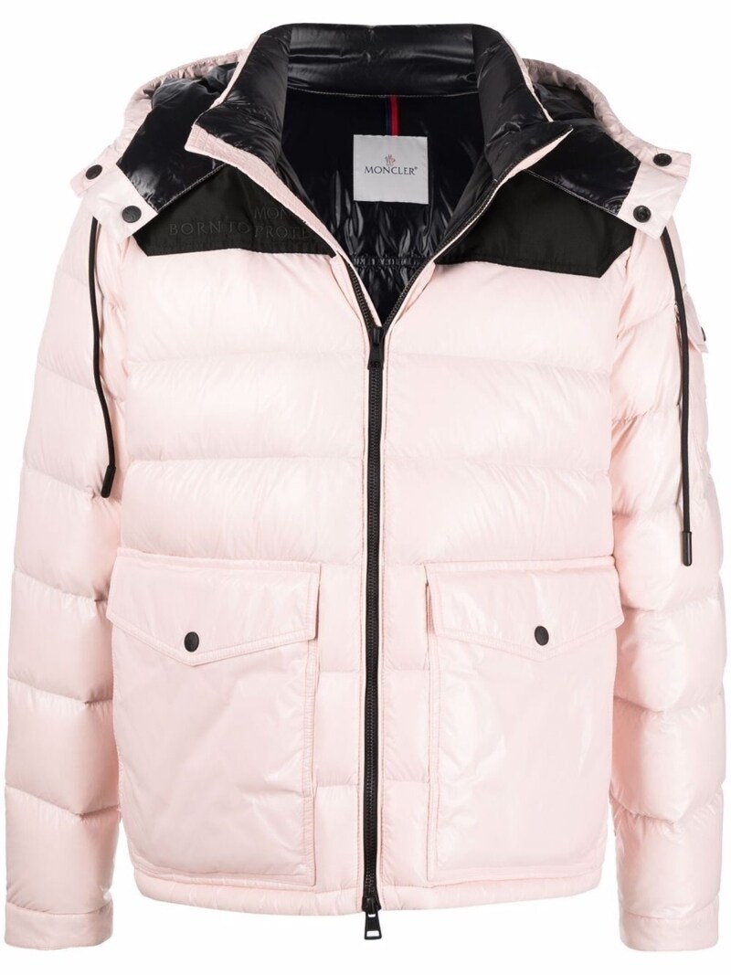 MONCLER MONCLER MENS PINK GOMBEI DOWN PUFFER JACKET