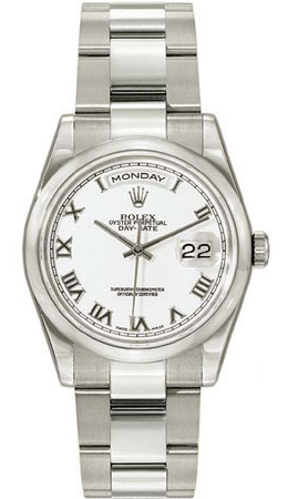 Rolex Day-Date White Dial 18K White Gold Oyster Bracelet Automatic Mens Watch 118209WRO