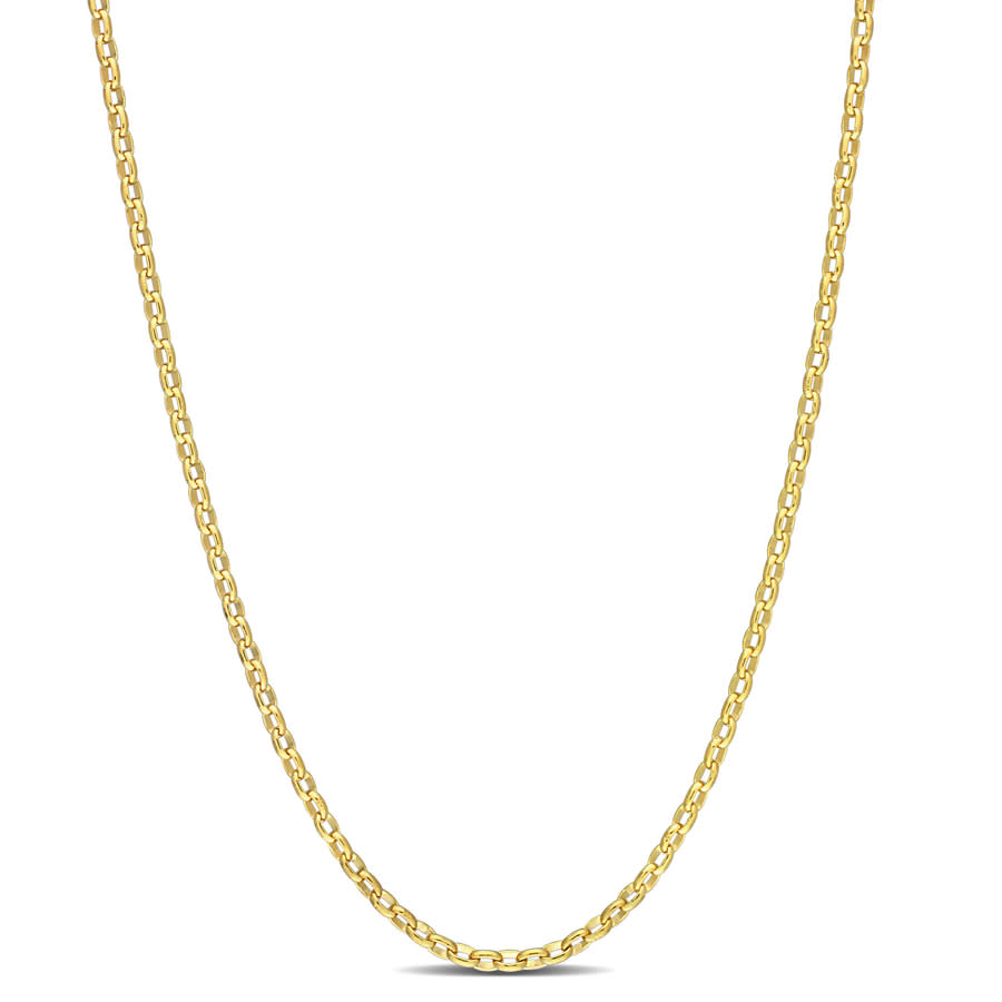 Amour 1.85 Mm Rolo Chain Necklace In 18k Yellow Gold Plated Sterling Silver