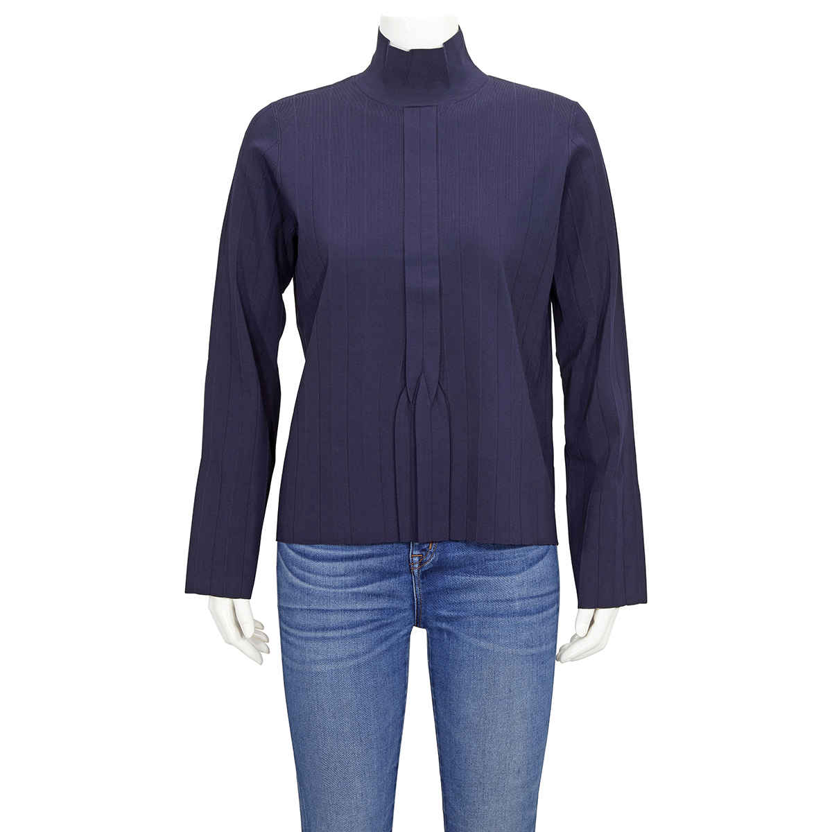 Apc A.p.c. Blue Long Sleeved Front Pleated Shirt