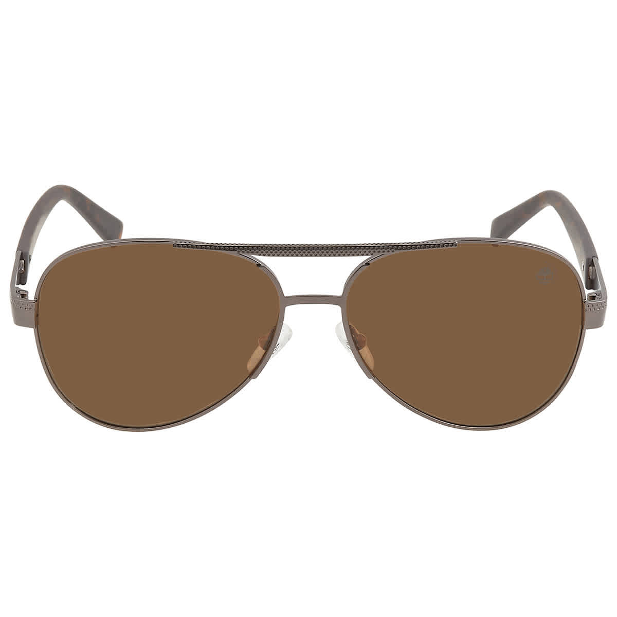 Timberland Polarized Brown Aviator Mens Sunglasses Tb9214 09h 61 In Brown,gunmetal