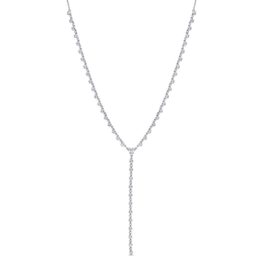 Amour 4/5ct Tdw Diamond Lariat Necklace In 14k White Gold - 15.5 In. In White
