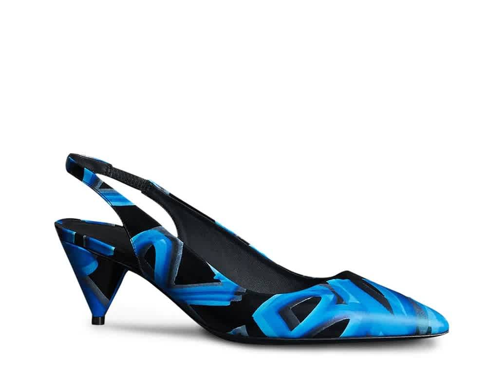 BURBERRY BURBERRY LADIES SLINGBACK GRAFFITI PRINT PUMPS