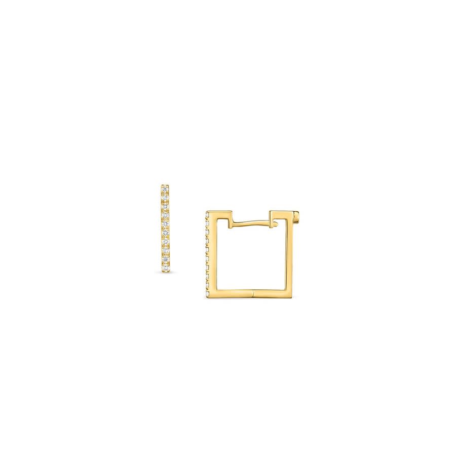 Roberto Coin 18k Yellow Gold 0.19ct Diamond Square Earrings - 002061ayerx0 In Yellow, Gold-tone