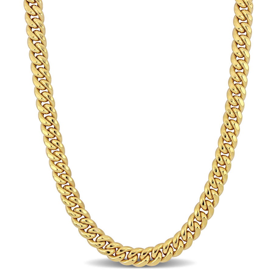 Amour 10k Yellow Gold 8.8mm Curb Link Chain Necklace 20