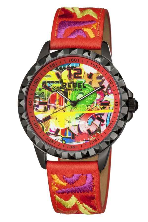 Shop Rebel Dumbo Red Dial Ladies Watch Rb122-6051 In Red   / Black