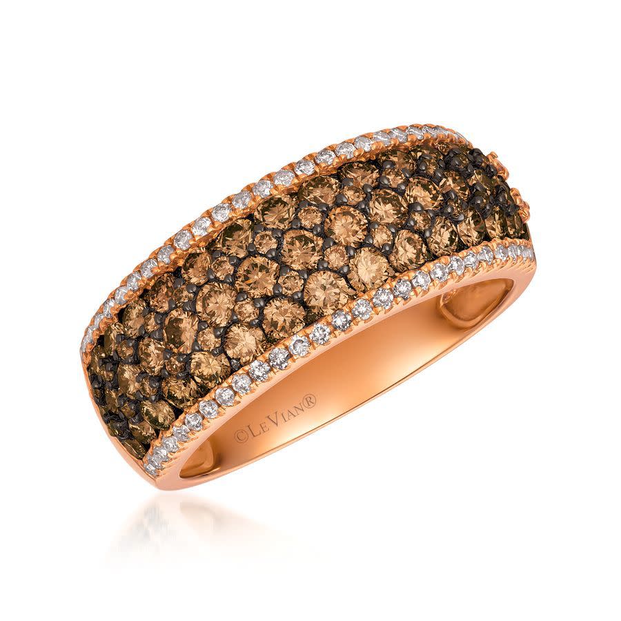 Le Vian Ladies Chocolate Diamonds Fashion Ring In 14k Strawberry Gold In Brown