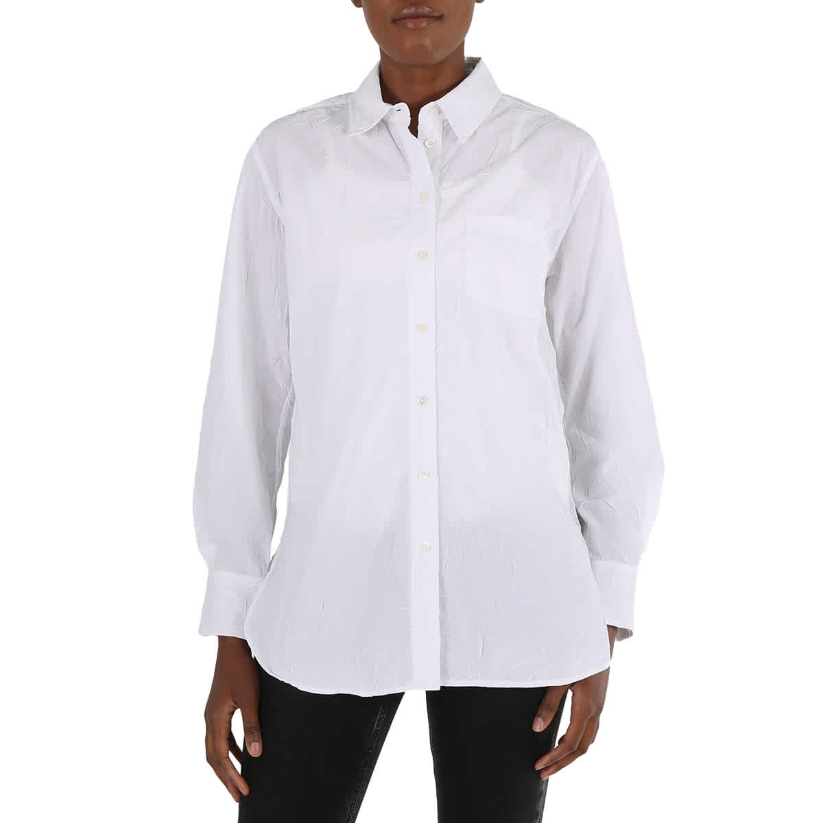 Sies Marjan Ladies Sander Crinkled Poplin Shirt In White