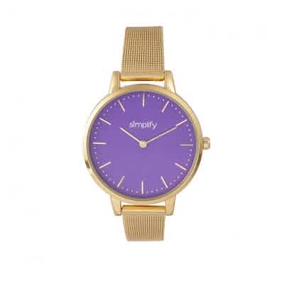 Shop Simplify The 5800 Purple Dial Watch Sim5804 In Gold / Gold Tone / Purple