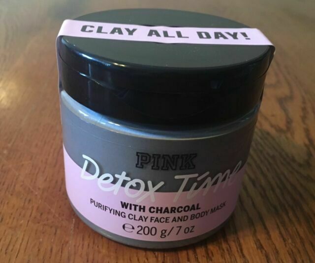 VICTORIA SECRET VICTORIAS SECRET PINK DETOX TIME CHARCOAL PURIFYING CLAY FACE BODY MASK 7 OZ