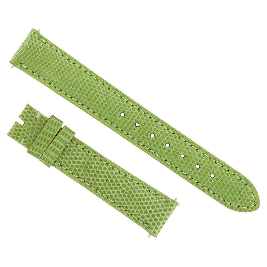 Hadley Roma 16 Mm Shiny Lime Lizard Leather Strap In Green