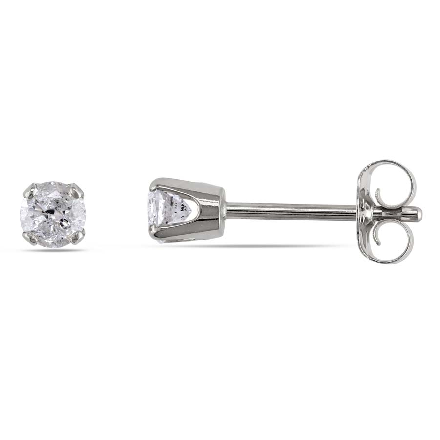 Amour 1/4 Ct Tw Diamond Stud Earrings In 14k White Gold In Gold / White / Yellow