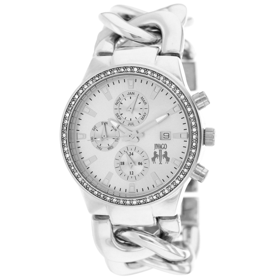 Jivago Lev Multi-function Silver Dial Ladies Ladies Watch Jv1226 In Silver Tone