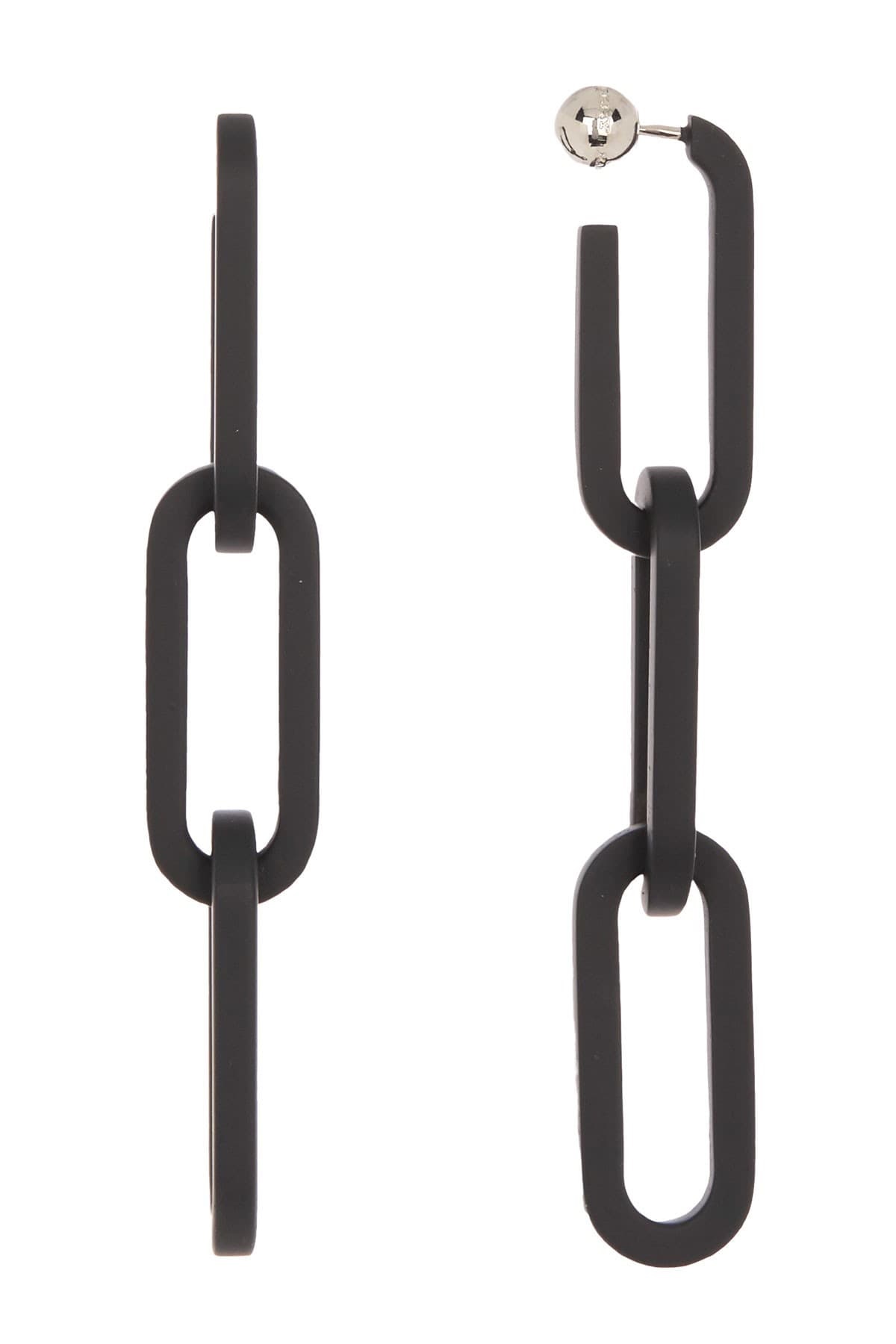 BURBERRY LADIES BLACK CHAIN LINK DROP EARRINGS