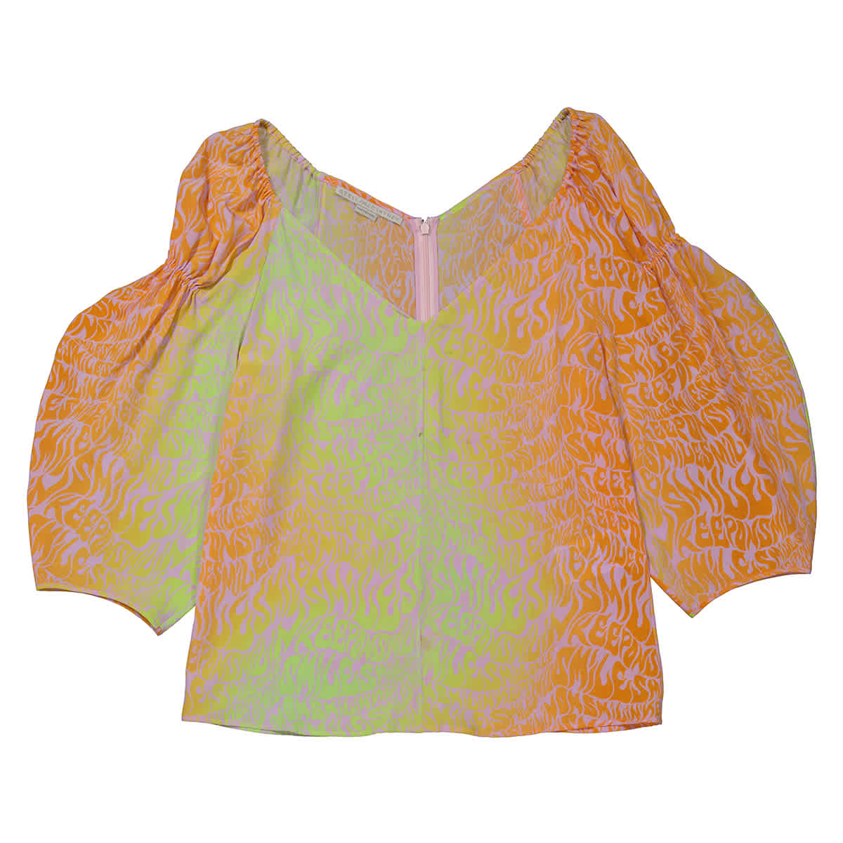 Stella Mccartney Ladies Purple Tie-dyed V-neck Blouse In Orchid