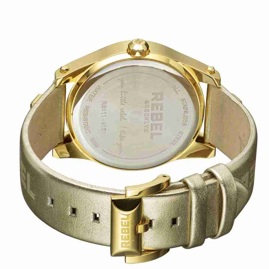 Shop Rebel Gravesend Gold Dial Ladies Watch Rb111-9101 In Gold / Gold Tone