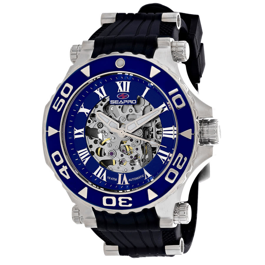 Seapro Men's Seaway Blue Dial Watch In Black / Blue
