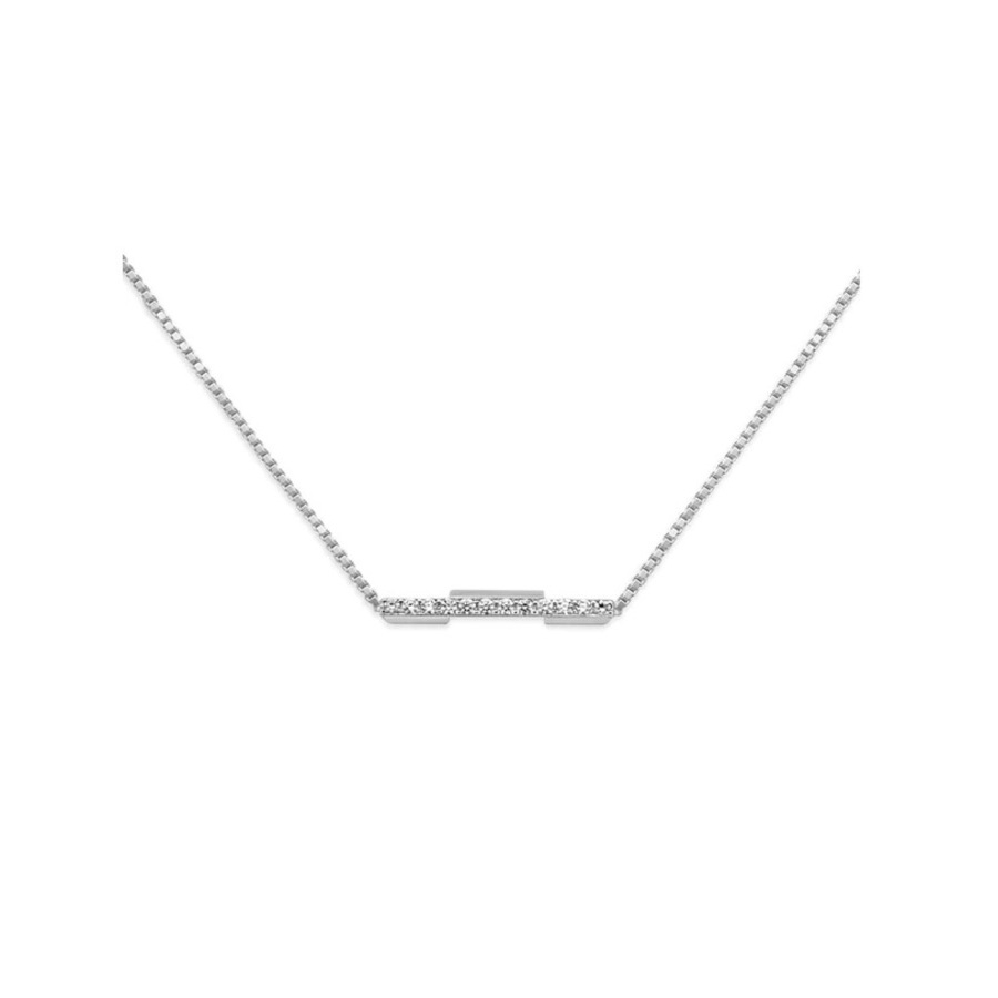 Gucci Link To Love Necklace With Diamonds In White